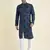 Tabard Blue plain cotton kurta-pajama