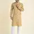 Tabard Beige plain cotton kurta-pajama