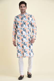 Tabard Orange plain cotton men-kurtas