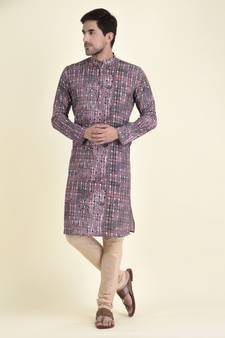 Tabard Maroon plain cotton men-kurtas