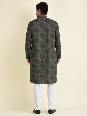 Tabard Green plain cotton men-kurtas 4