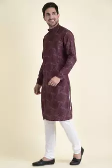 Tabard Purple plain cotton men-kurtas