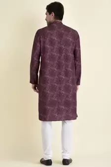 Tabard Purple plain cotton men-kurtas