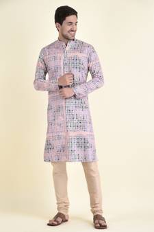 Tabard Pink plain cotton men-kurtas