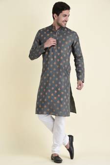 Tabard Green plain cotton men-kurtas