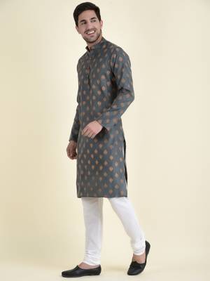 Tabard Green plain cotton men-kurtas 2