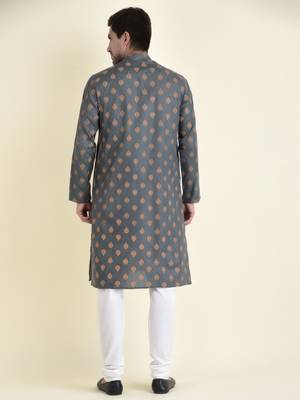 Tabard Green plain cotton men-kurtas 4