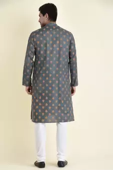 Tabard Green plain cotton men-kurtas