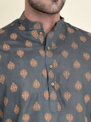 Tabard Green plain cotton men-kurtas 5