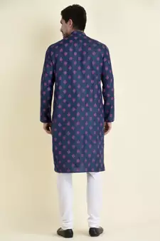 Tabard Blue plain cotton men-kurtas