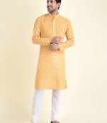 Tabard Yellow plain cotton men-kurtas