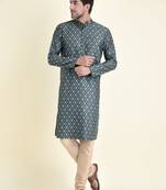 Tabard Blue plain cotton men-kurtas