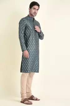 Tabard Blue plain cotton men-kurtas