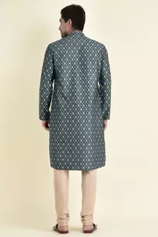 Tabard Blue plain cotton men-kurtas