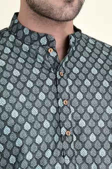 Tabard Blue plain cotton men-kurtas