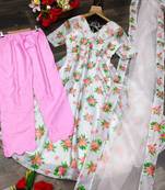 Off White Chanderi Silk Desinger Gown With Dupatta