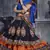 Orange embroidered art silk semi stitched lehenga