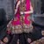 Black embroidered art silk semi stitched lehenga