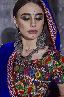 Black embroidered art silk semi stitched lehenga