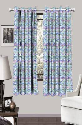 HOUZZCODE DESIGNER curtain Vintage Geomatric Print 2- W Multi set of 2 1
