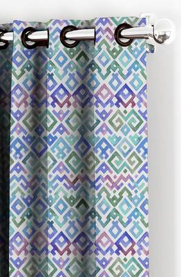 HOUZZCODE DESIGNER curtain Vintage Geomatric Print 2- W Multi set of 2 3