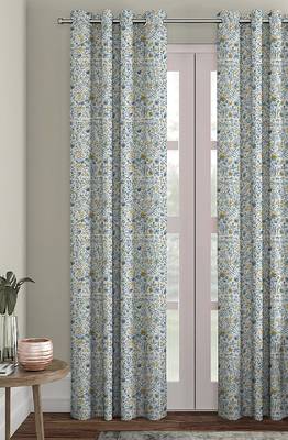 HOUZZCODE DESIGNER curtain Leafy Digi Print - D Multi set of 2 3