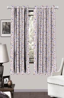 HOUZZCODE DESIGNER curtain Leafy With Checks Digi Print - W Multi set of 2 1