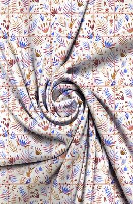 HOUZZCODE DESIGNER curtain Leafy With Checks Digi Print - D Multi set of 2 1