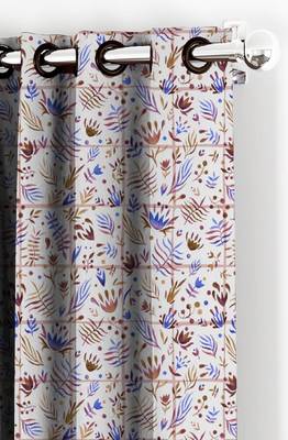 HOUZZCODE DESIGNER curtain Leafy With Checks Digi Print - D Multi set of 2 2