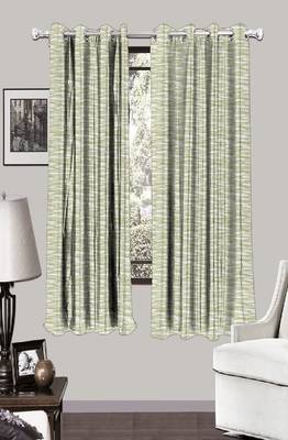 HOUZZCODE DESIGNER curtain Green Waves - W Green set of 2 1