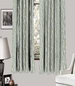 HOUZZCODE DESIGNER curtain Verticle Wavy Lines - W Aqua/Green set of 2