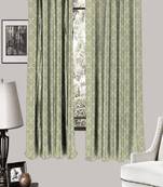 HOUZZCODE DESIGNER curtain Pattern Print 2- W Green set of 2