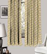 HOUZZCODE DESIGNER curtain Floral 1 - W Yellow set of 2