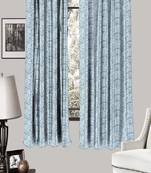 HOUZZCODE DESIGNER curtain Pattern Print 4- W Turq set of 2