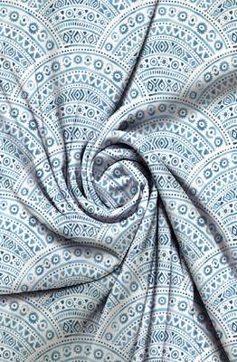 HOUZZCODE DESIGNER curtain Pattern Print 4- W Turq set of 2 2