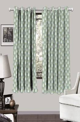 HOUZZCODE DESIGNER curtain Festive Tree - W Green set of 2 1