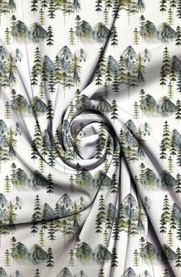HOUZZCODE DESIGNER curtain Village Tree - W Green set of 2 2