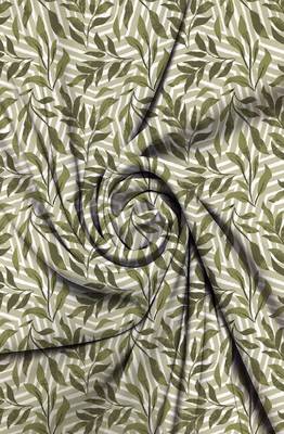 HOUZZCODE DESIGNER curtain Pattern Print 12- W Green set of 2 2