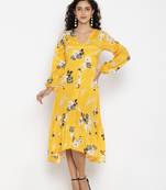 Sew You Soon Yellow Floral Printed Dress