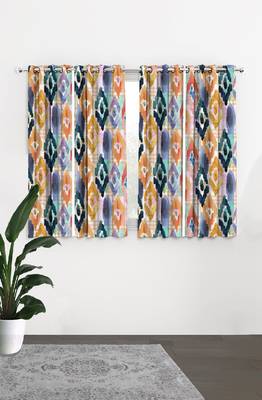 HOUZZCODE DESIGNER curtain Shaded Ikat - W Multi set of 4 4