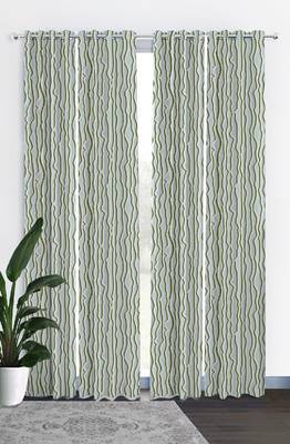 HOUZZCODE DESIGNER curtain Verticle Wavy Lines - XL Aqua/Green set of 4 4