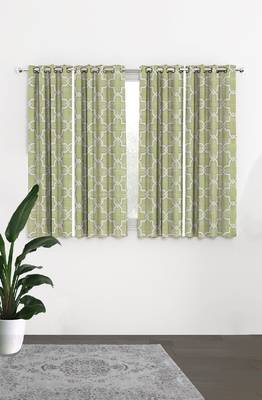 HOUZZCODE DESIGNER curtain Pattern Print 2- W Green set of 4 4