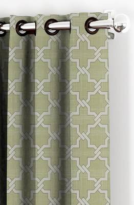 HOUZZCODE DESIGNER curtain Pattern Print 2- D Green set of 4 2