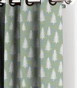 HOUZZCODE DESIGNER curtain Festiv Tree - D Green set of 4
