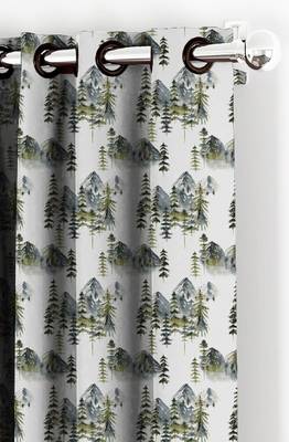 HOUZZCODE DESIGNER curtain Village Tree - D Green set of 4 2