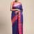 VASTRANAND Blue & Pink Checked Pure Silk Gadwal Saree