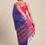 VASTRANAND Blue & Pink Checked Pure Silk Gadwal Saree