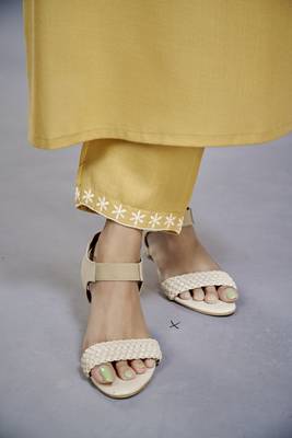 ASHWATH Yellow Embroidery Straight Kurta With Pant Set 5
