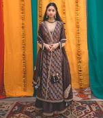 Chanderi Woven Phool Lehariya Anarkali set