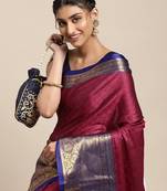 Multicolor woven silk blend saree with blouse